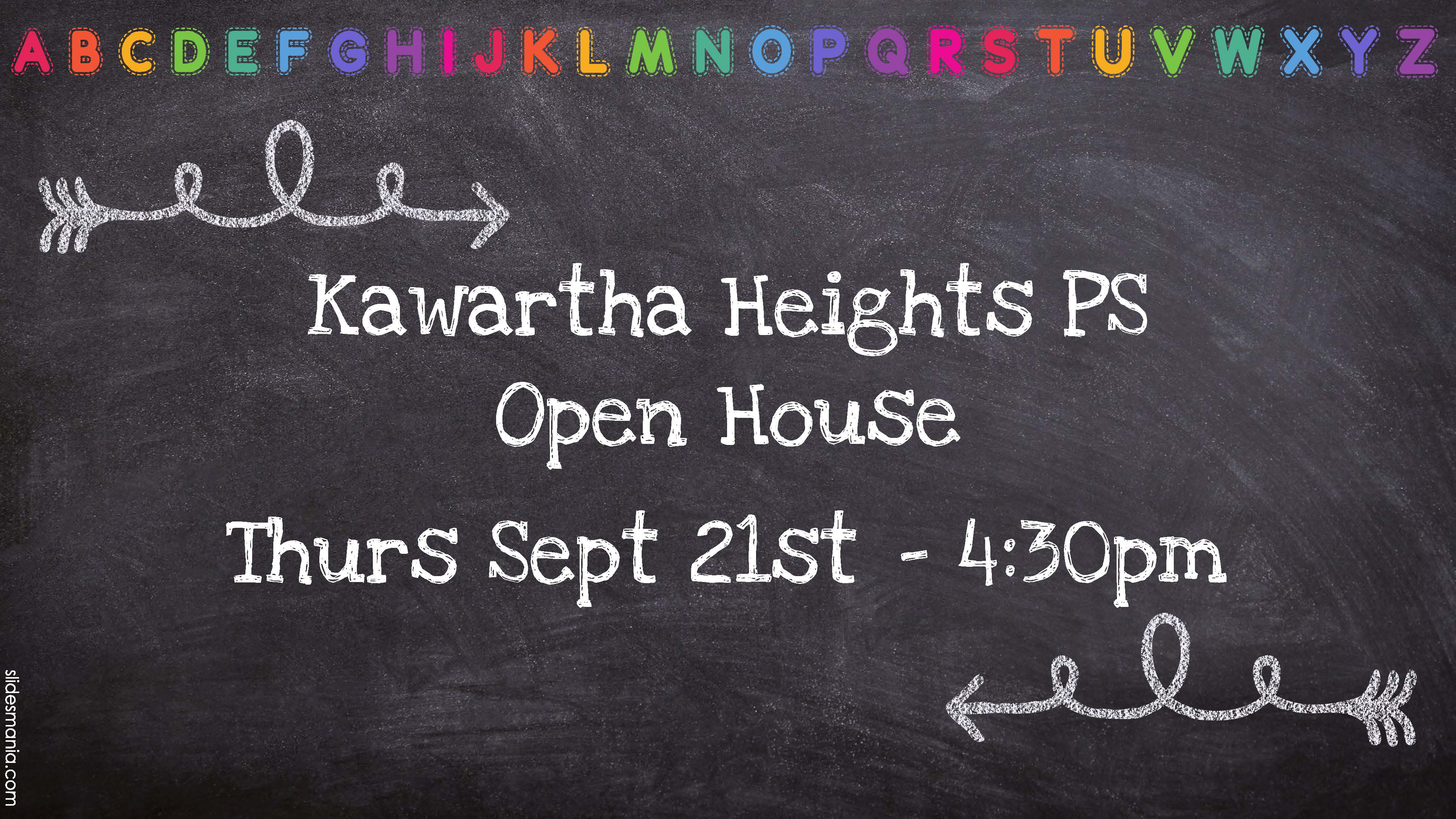 Open House Thursday Sept 21st - 4:30pm to 6:30pm
